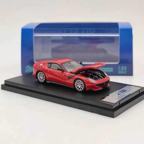 SH 法拉利F12 TDF 红色可开前盖 1/64 仿真合金汽车模型摆件收藏