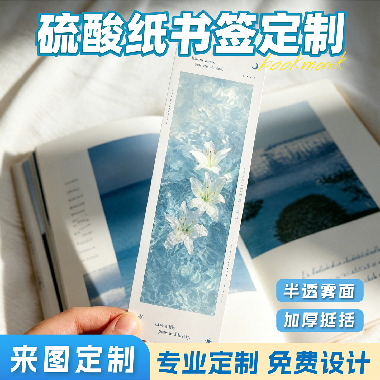 文创透光硫酸纸书签定制图片