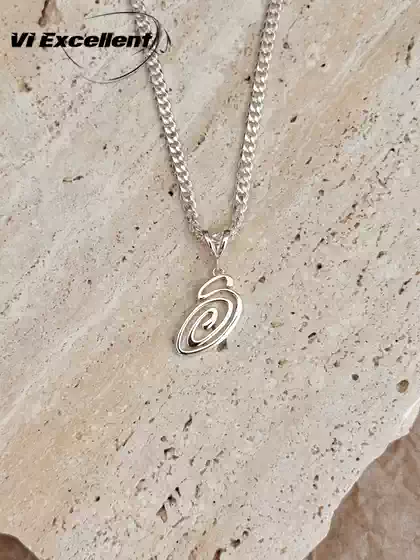 [in Stock] Independent Stu24Ss Swirl Logo Mosquito Coil Necklace Unisex 925 Silver Couple Jewelry Gift