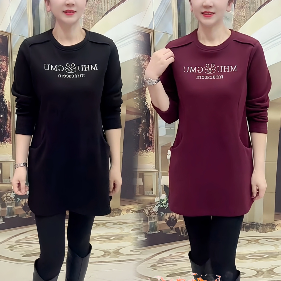 2025冬季新款中长款加绒加厚保暖卫衣女刺绣字母时尚洋气减龄上衣,女装/女士精品,衬衫,淘宝优惠券,粉丝福利购,淘宝优惠卷