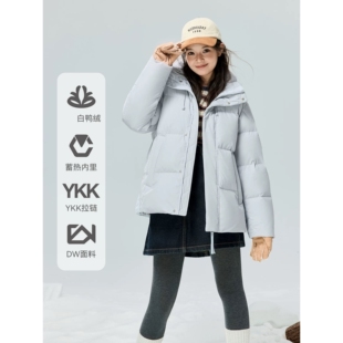 凸乆鸟CV羽绒服女短款冬季加厚宽松连帽小个子90白鸭绒官方旗舰店