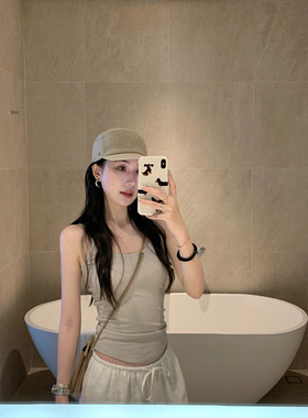 isaro uu 天丝羊毛苣舒服闭眼入吊带~显瘦遮副乳弹力修身打底吊带