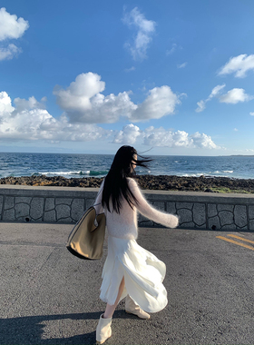 isaro uu 混纱幼毛马海毛针织衫~朦胧毛感宽松慵懒套头毛衣