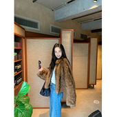 冬日焦糖挚爱半卷 isaro 西班牙进口托斯卡纳皮毛一体皮草外套