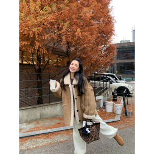 100羊毛复合皮毛一体两面穿糕毛外套 毛茸茸拥抱冬天 isaro