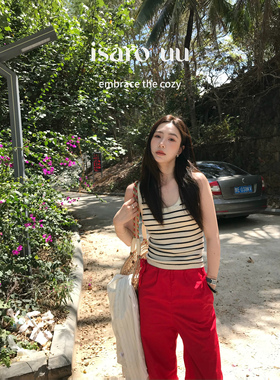 isaro uu私服 进口兰精天丝凉感条纹背心