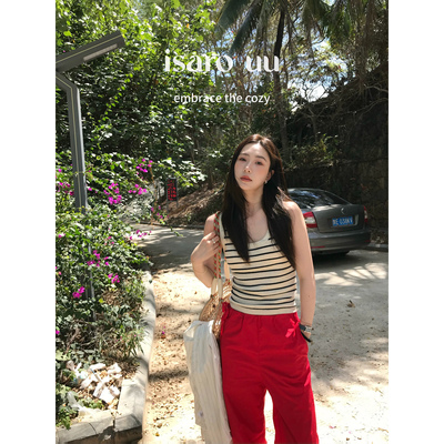 isaro uu私服 进口兰精天丝凉感条纹背心