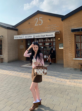 isaro uu 私藏半裙~复古棕咖麂皮短裙+短裤内衬