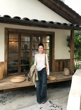 isaro uu 亲肤柔软天丝羊毛T恤~早秋叠穿百搭圆领长袖T恤