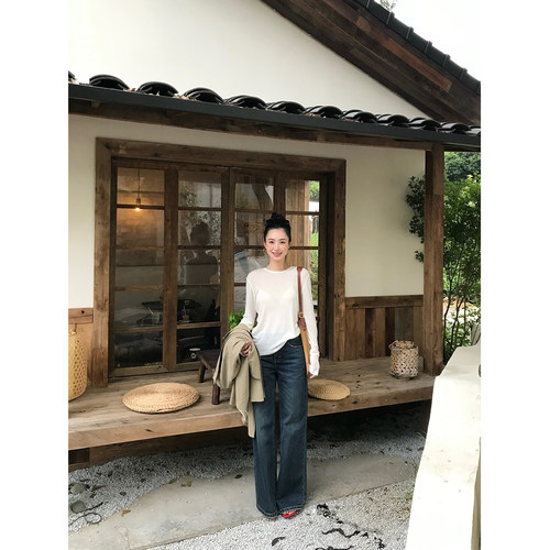 isaro uu 亲肤柔软天丝羊毛T恤~早秋叠穿百搭圆领长袖T恤