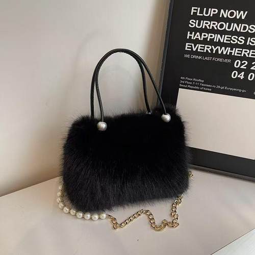 长毛绒毛毛包包女2025新款潮百搭手提包爆款气质毛绒单肩斜挎包