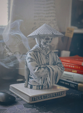 玫瑰骷髅武士香炉NBHD日潮周边Neighborhood潮流家居摆件装饰品