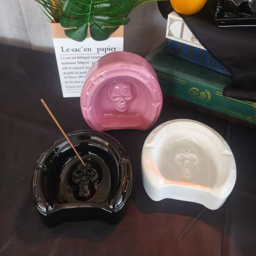 潮牌烟灰缸香插托盘家用客厅办公室轻奢烟缸家居餐厅酒店户外摆件