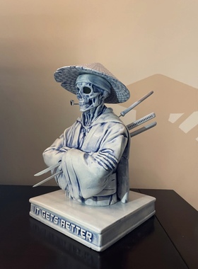 武士办公室骷髅NBHD陶瓷香炉