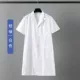 Тонкий дышащий белый халат, короткий рукав