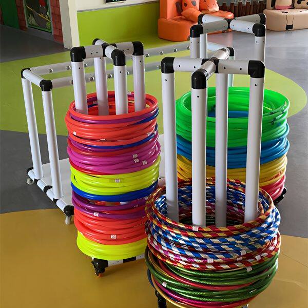 幼儿园体操圈收纳架晨操圈呼啦圈整理架 pvc管收拾架圈圈套圈架子