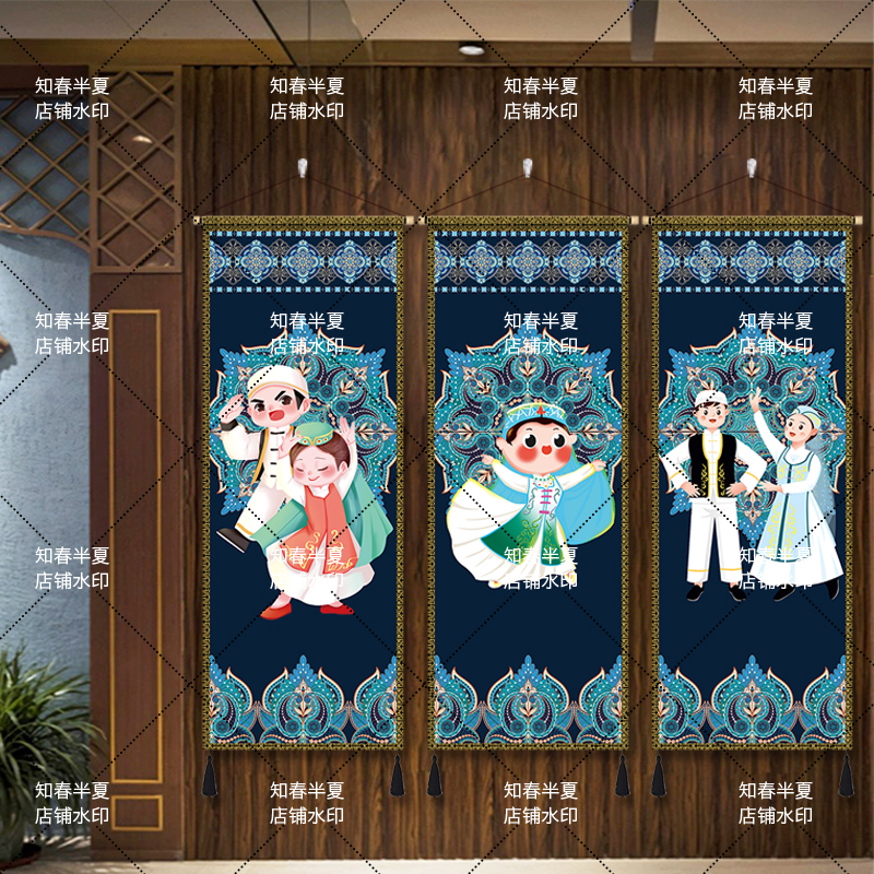 回族民族风布艺挂画民宿酒店客栈室内装饰挂毯卧室走廊墙壁背景布图片
