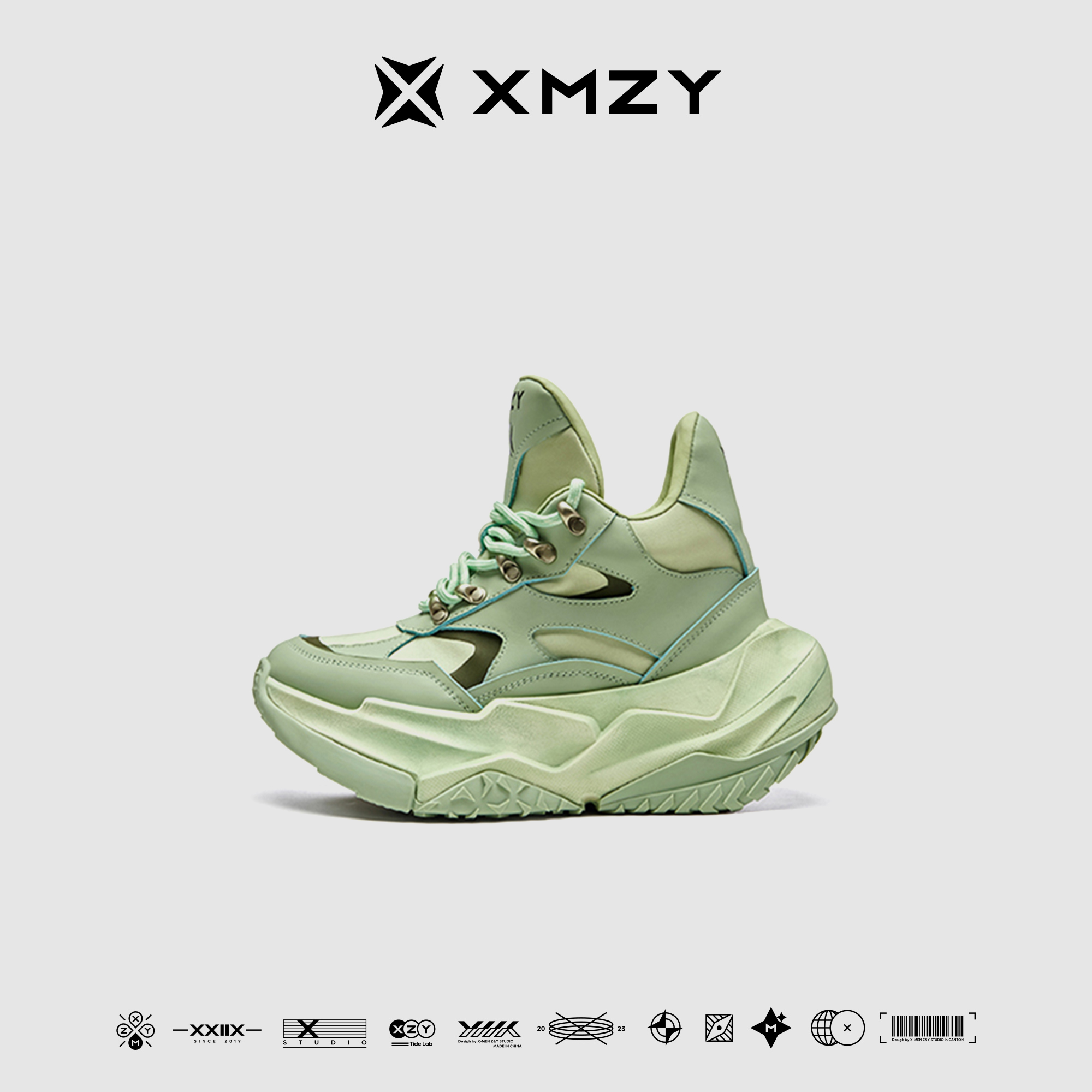 【城野行者】XMZY2025冬季新款原创时尚街头高帮设计厚底老爹鞋女