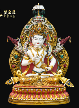 紫金莲尼泊尔工艺藏传密宗彩绘大鹏鸟背光金刚萨埵纯铜手工錾刻