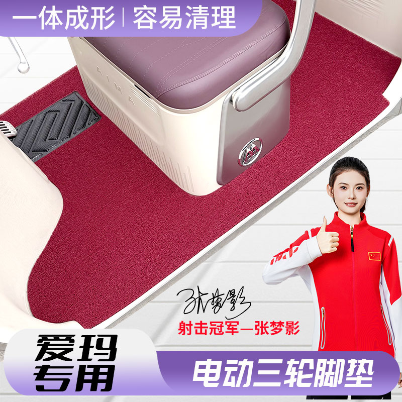 爱玛CA510乐维CA630乐享CA500Pro乐淘电动三轮车脚垫一体丝圈脚踏