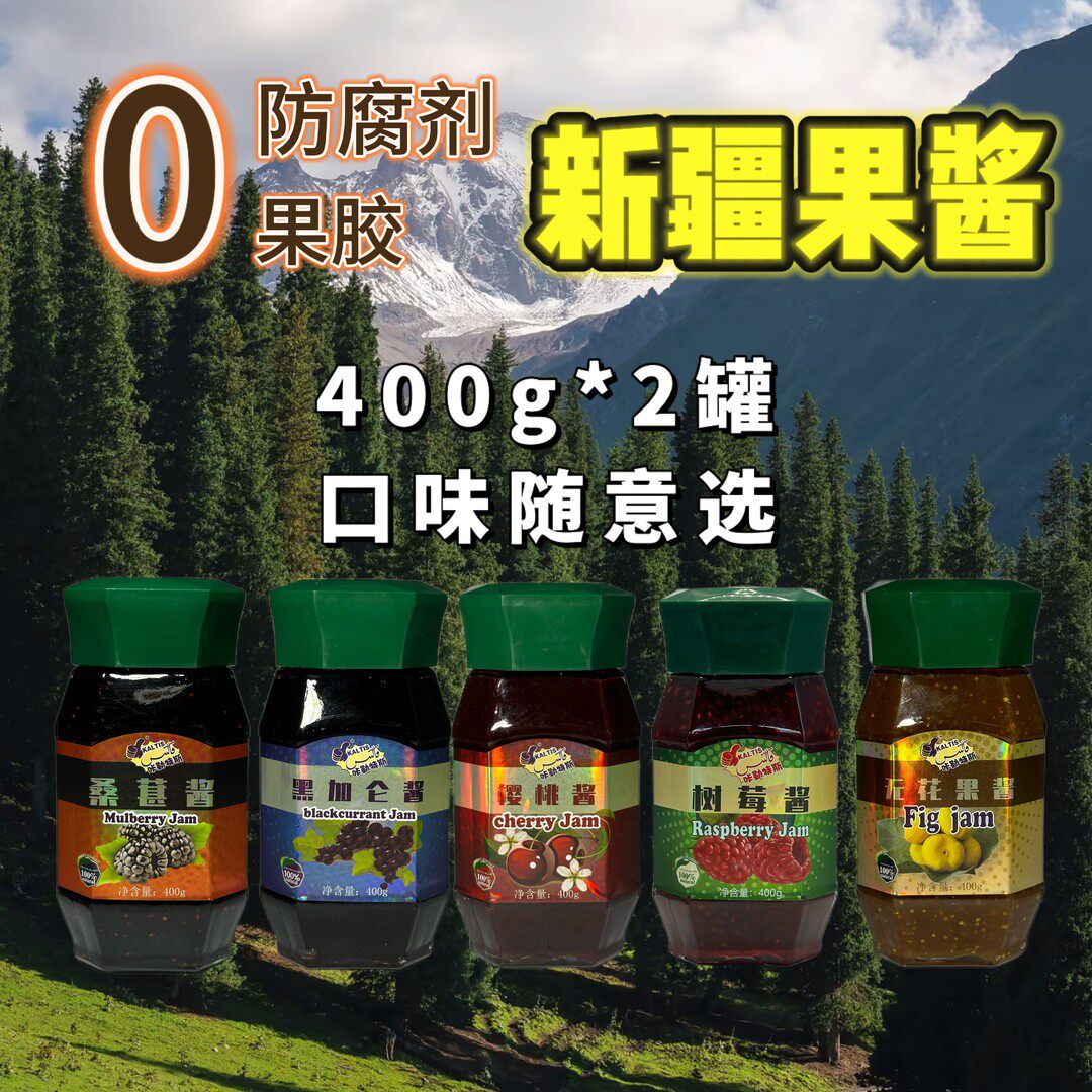 果酱400g两罐早餐面包酸奶搭配树莓无花果樱桃桑葚黑加仑果酱