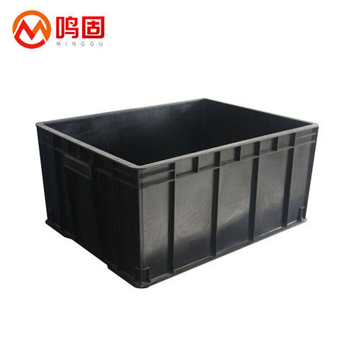 鸣固黑色防静电塑料周转箱加强加厚物流箱黑色静电箱-600*400*230