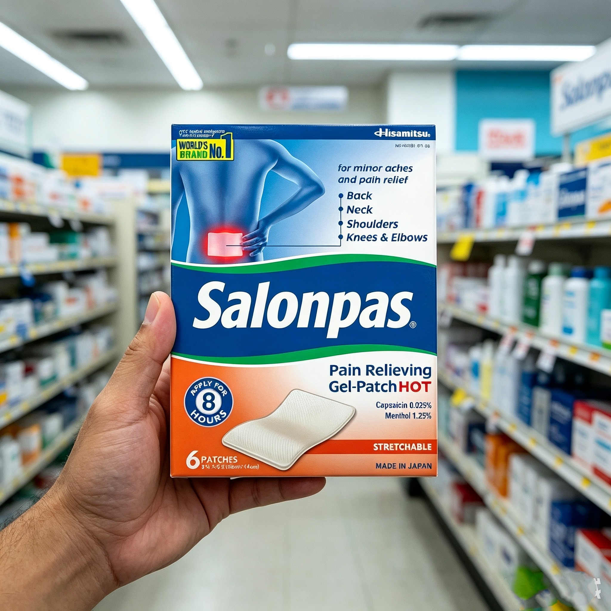 美国直邮 Salonpas撒隆巴斯膏药贴腰椎背肩颈关节痛温感镇痛大贴