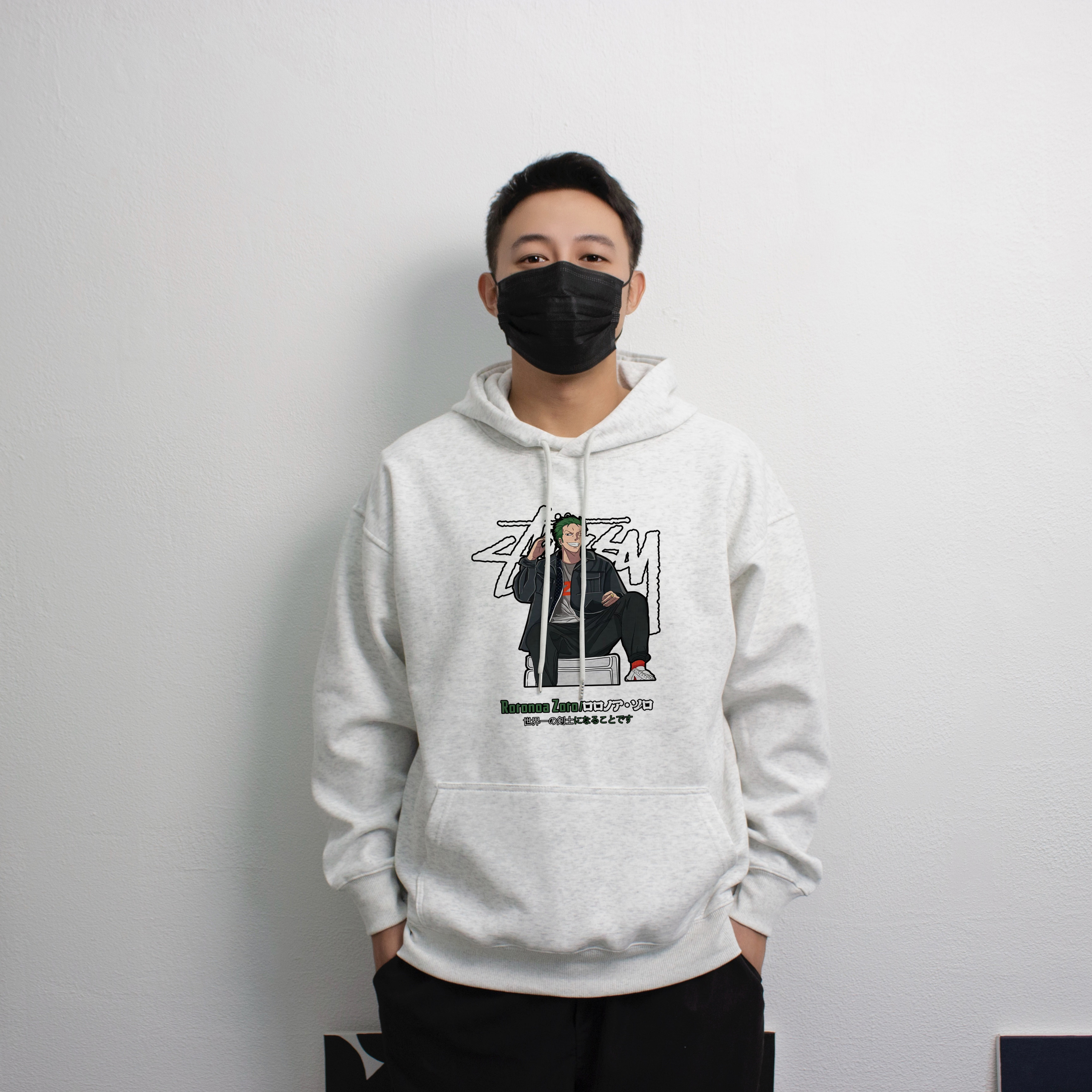 美式复古印花连帽卫衣