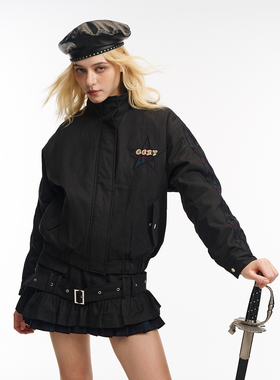 GOST潮牌百搭星星格纹贴布绣夹克棉服外套