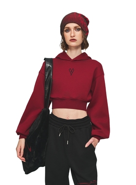 GOST x REVENGE胸前刺绣短款连帽卫衣