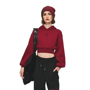 GOST x REVENGE胸前刺绣短款连帽卫衣