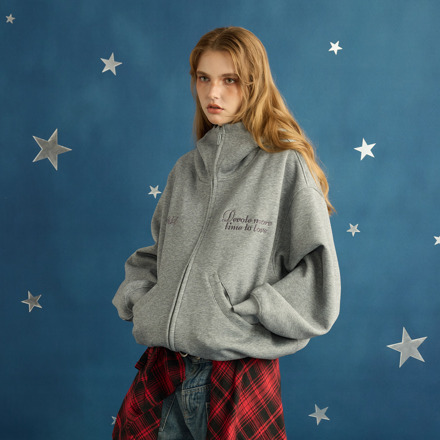 GOST重磅空气层开衫男女cleanfit字母刺绣外套美式连帽百搭卫衣,男装,卫衣,淘宝优惠券,粉丝福利购,淘宝优惠卷