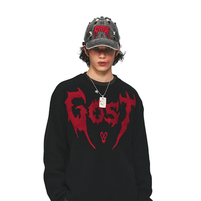 GOST x REVENGE 基础刺绣毛衣