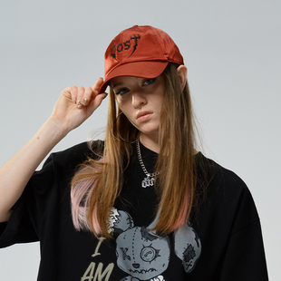 GOST 刺绣LOGO绸缎棒球帽 复古辣妹亚文化朋克摇滚鸭舌帽子