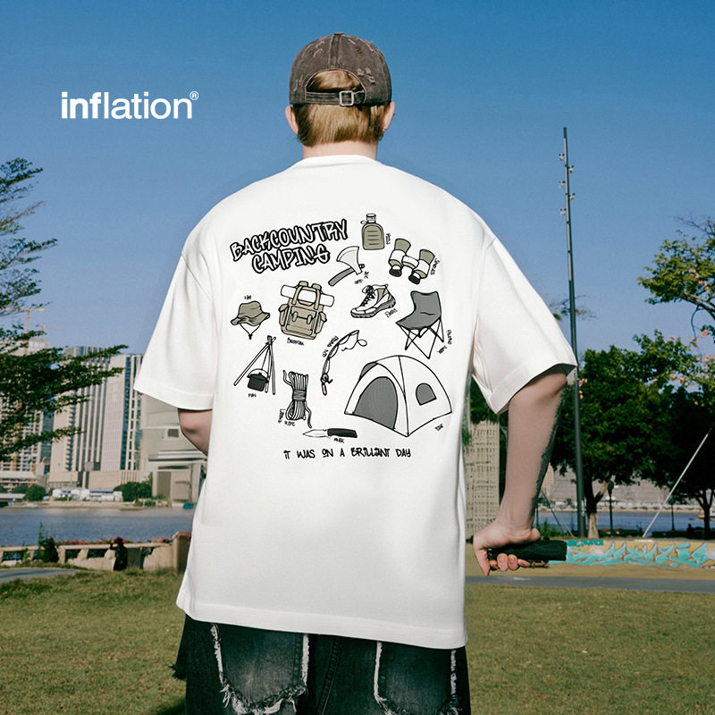 户外露营钓鱼印花T恤2025春夏新品索罗娜凉感潮牌短袖男