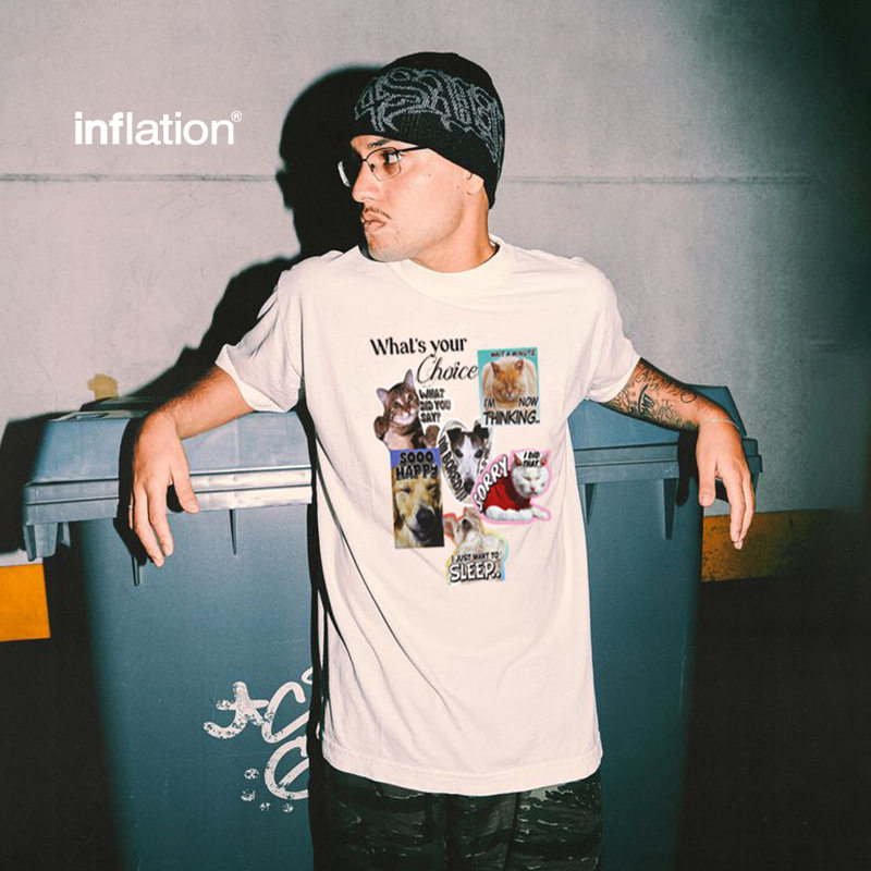 搞怪动物图案印花T恤2025春夏新品潮牌美式街头男式短袖