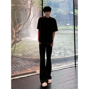 黑色垂感517弯刀微喇牛仔裤男款夏日松弛感穿搭裤高腰显瘦直筒裤