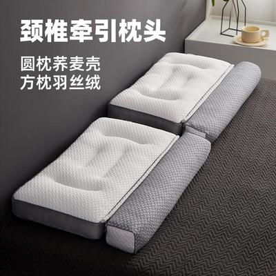 颈椎病人睡觉专用枕头糖果圆柱形荞麦壳决明子护颈修复劲椎助睡眠