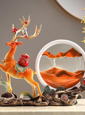 树脂麋鹿工艺品家居摆件新中式创意客厅玄关酒柜电视柜装饰品