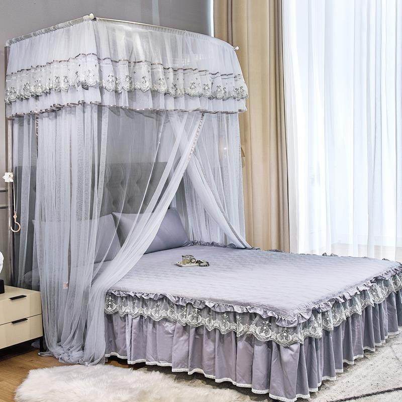 维美诗2025新款伸缩升降不锈钢床帘支架加密加厚家用防尘公主蚊帐