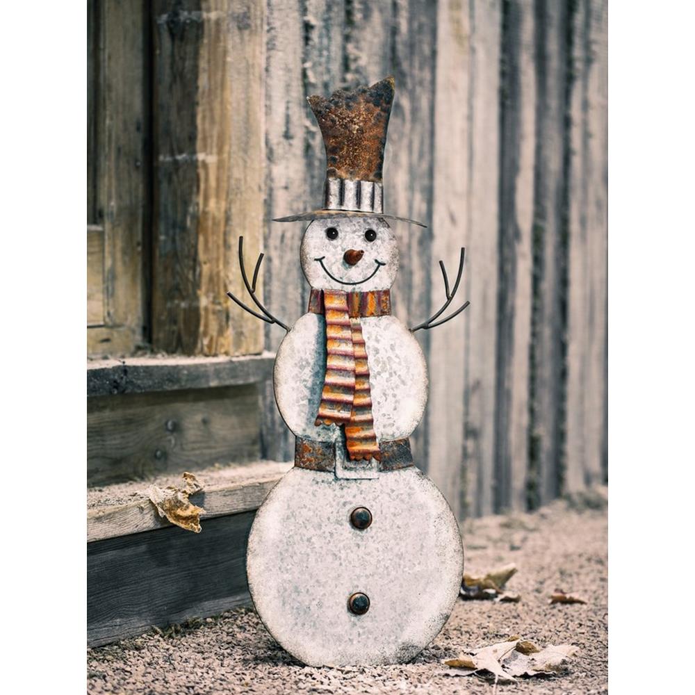 铁艺雪人摆件圣诞园艺仿锈色做旧装饰品造景庭院花园阳台可爱饰品