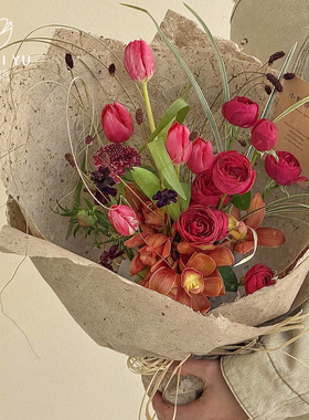 手工复古桑皮纸咖啡纸鲜花花束包装纸礼物毛边纸花店花艺diy材料