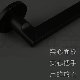 室内静音门锁卧室磁吸实木门锁把手家用分体黑色房门锁通用型 套装
