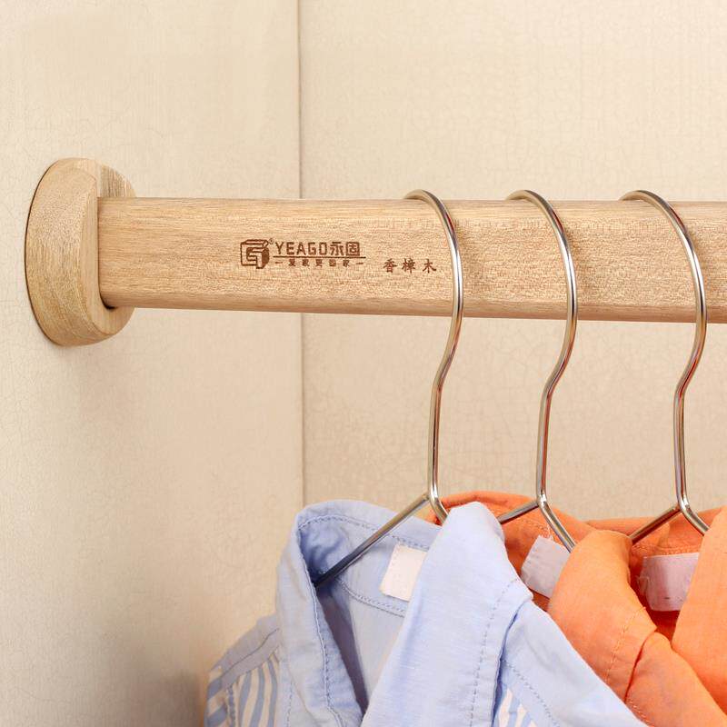 衣柜挂衣杆衣橱柜内木头杆子衣通里的香樟木横杆固定实木挂杆