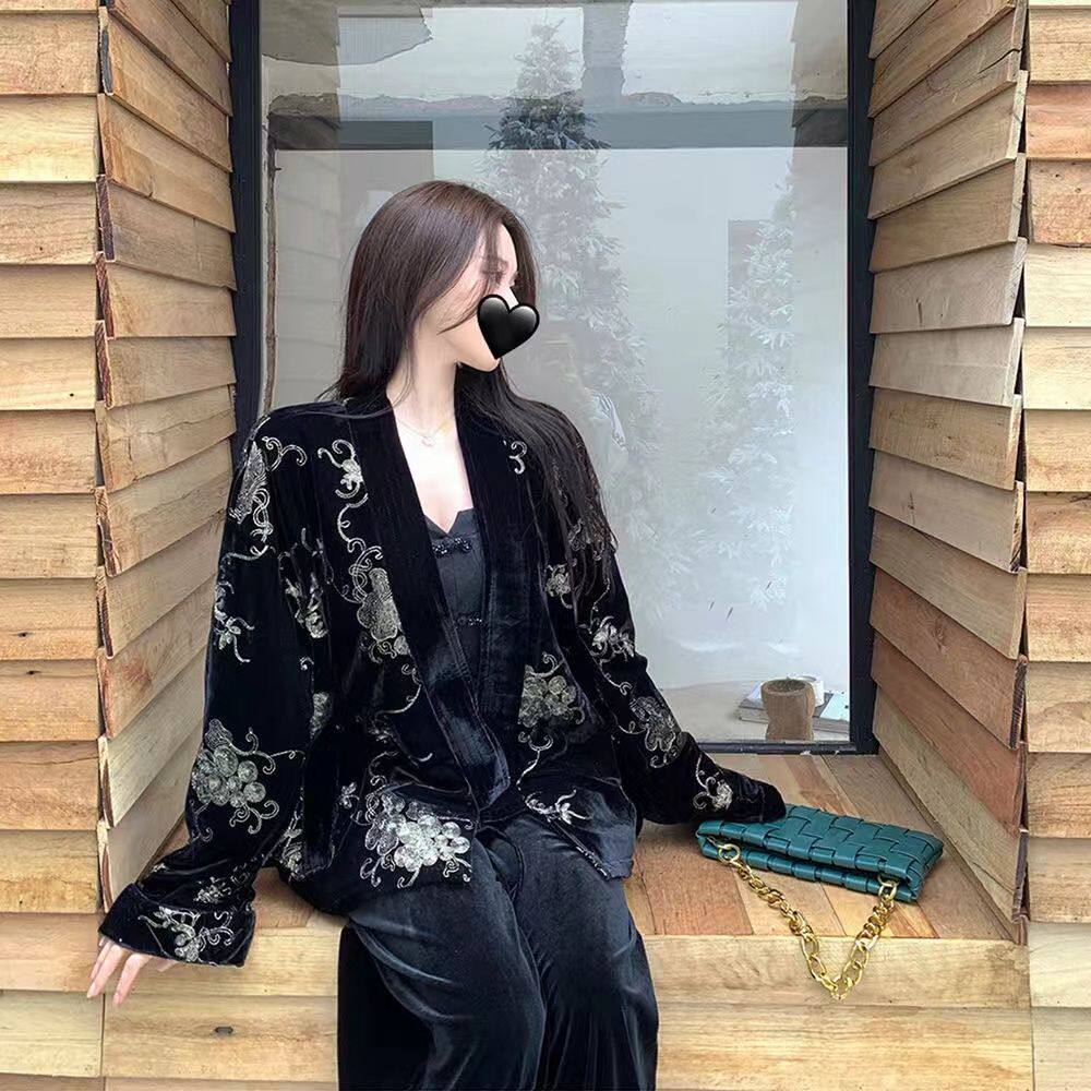 新中式国风丝绒外套女春