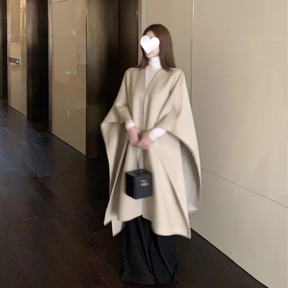 复古斗蓬仿皮草外套女冬