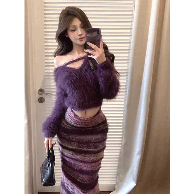 软糯美式慵懒风毛衣套装