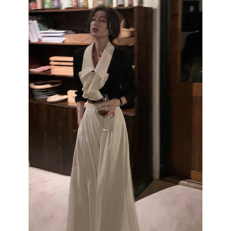 冷淡系女装高级套装裤气质名媛小香风盐系穿搭高端职业两件套秋装