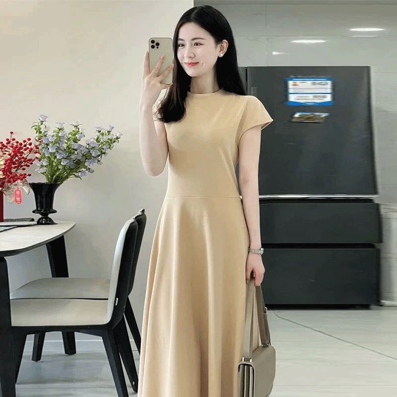 时尚法式洋气修身连衣裙夏装2025新款港味复古chic轻熟风显瘦长裙