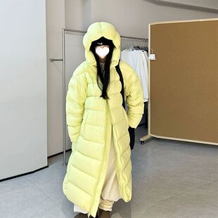 2025冬季章鱼帽云朵泡芙仿皮草棉服女长款过膝到脚踝外套